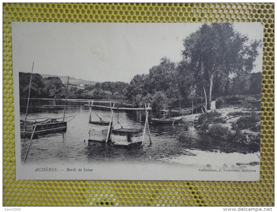 CPA 78 ACHERES BORDS DE SEINE CASIERS PECHE ? - Acheres