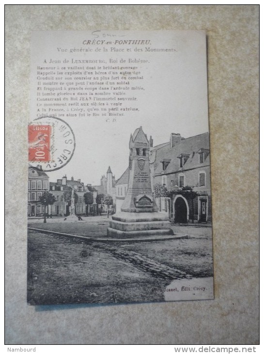 Vue Générale De La Place Et Des Monuments - Crecy En Ponthieu