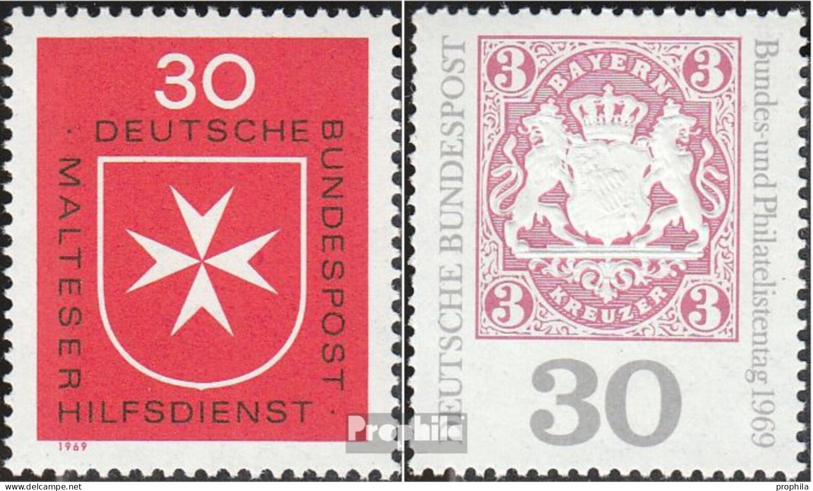 BRD (BR.Deutschland) 600,601 (kompl.Ausg.) Postfrisch 1969 Malteser, Briefmarke - Ungebraucht