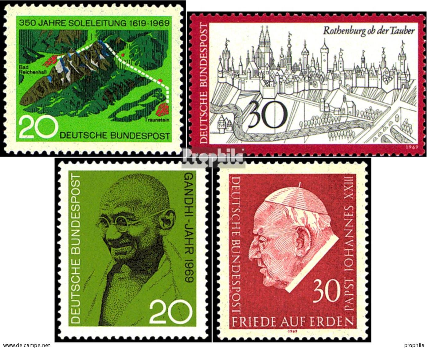 BRD (BR.Deutschland) 602,603,608,609 (kompl.Ausgaben) Postfrisch 1969 Sondermarken - Ungebraucht