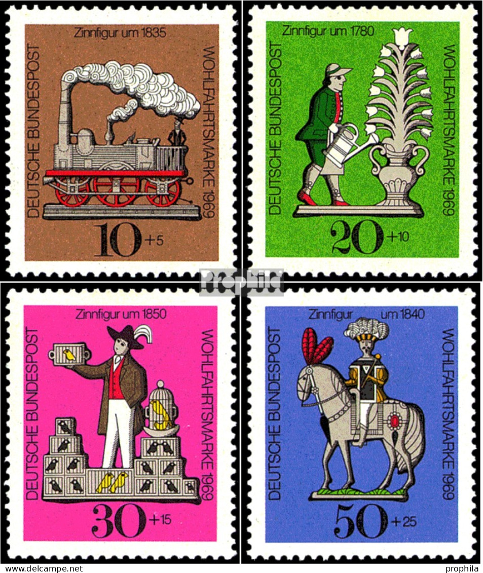 BRD (BR.Deutschland) 604-607 (kompl.Ausgabe) Postfrisch 1969 Wohlfahrt: Zinnfiguren - Ungebraucht