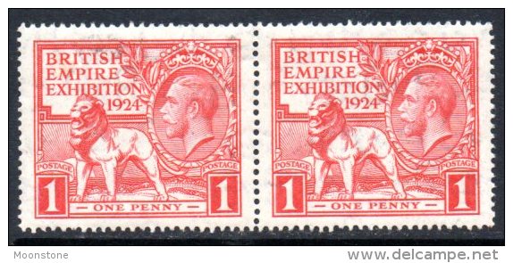 GB Great Britain GV 1924 Wembley 1d Value Pair, Lightly Hinged Mint - Ongebruikt