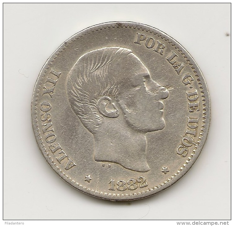 ALFONSO XII  50 CENTAVOS DE PESO  PLATA   1882   CECA MANILA     NL275 - Münzen Der Provinzen