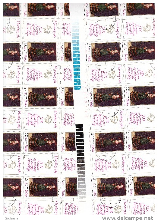 Polonia 1984 - Yt 2732  Used 2 Fogli Completi Di 25val +vignette  19^ Congresso UPU - Full Sheets