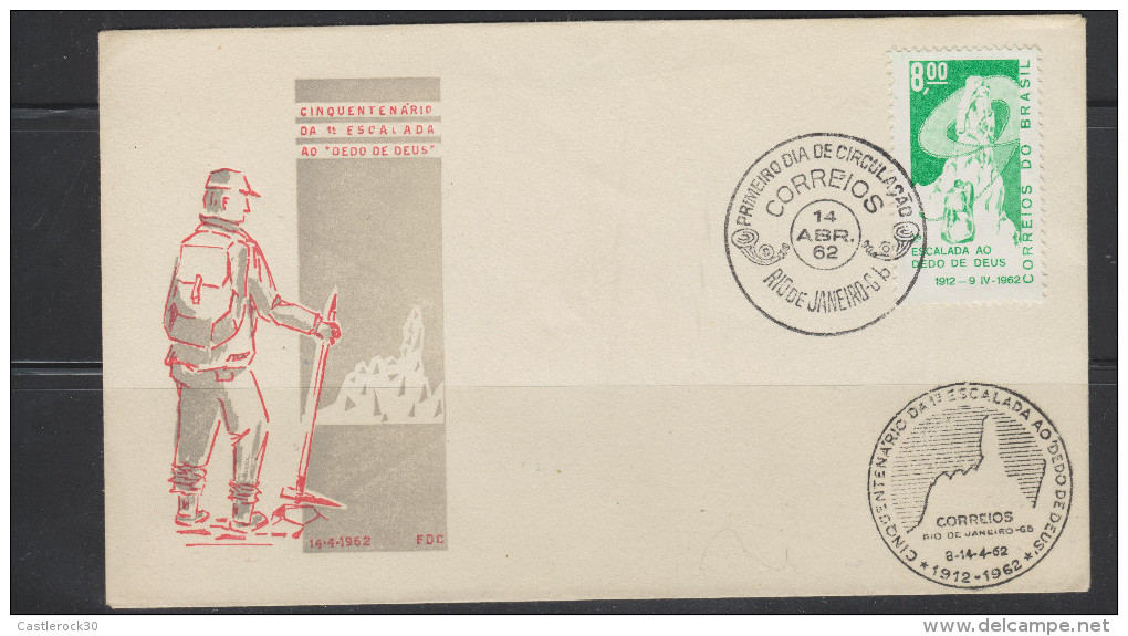 O) 1962 BRAZIL, PEAK DEDO DE DEUS, CLIMBING, FDC XF - FDC