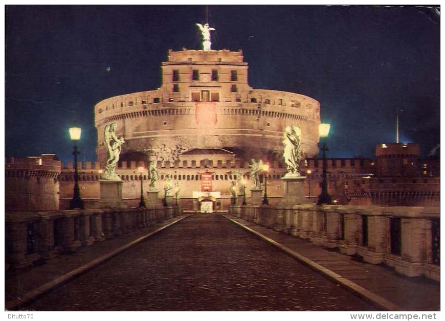 Roma - Di Notte - Ponte E Castel Sant'angelo - 1112 - Formato Grande Viaggiata - Bridges
