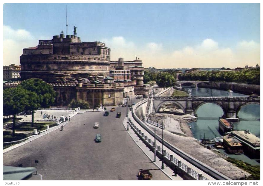 Roma - Ponte E Castel Sant'angelo - 1956 - Formato Grande Viaggiata - Bruggen