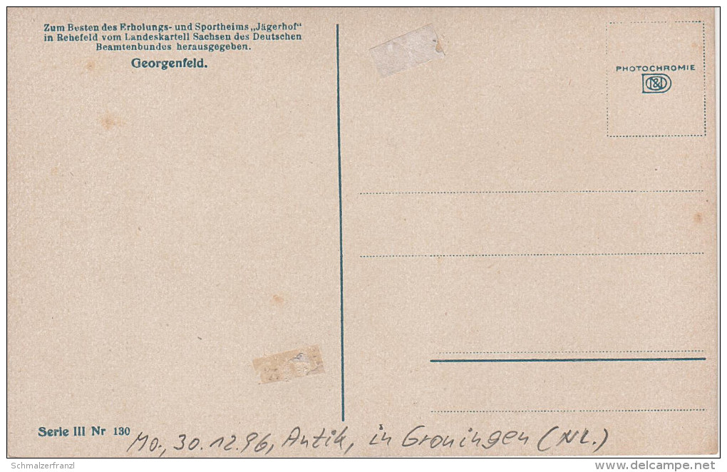 NOD Photochromie AK Rehefeld Georgenfeld Zinnwald ? Zum Besten Des Sportheim Jägerhof Serie III Nr. 130 Nenke Ostermaier - Rehefeld