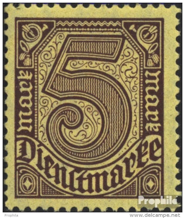 Deutsches Reich D33b Geprüft Mit Falz 1920 Ziffern Ohne 21 - Dienstmarken