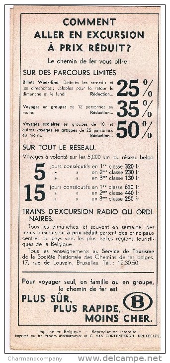 Dépliant SNCB, Mars 1938, Nos Loisirs 5 Excursions D´une Journée De Gare En Gare - Série 4 - Autres & Non Classés