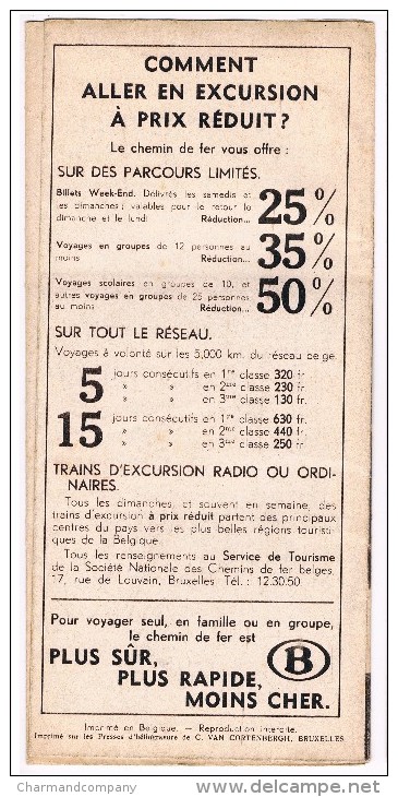 Dépliant SNCB, Mars 1938, Nos Loisirs 5 Excursions D´une Journée De Gare En Gare - Série 5 - Autres & Non Classés