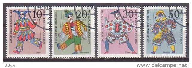 Marionetten, BRD  650/53 , O  (M 1194) - Marionnettes
