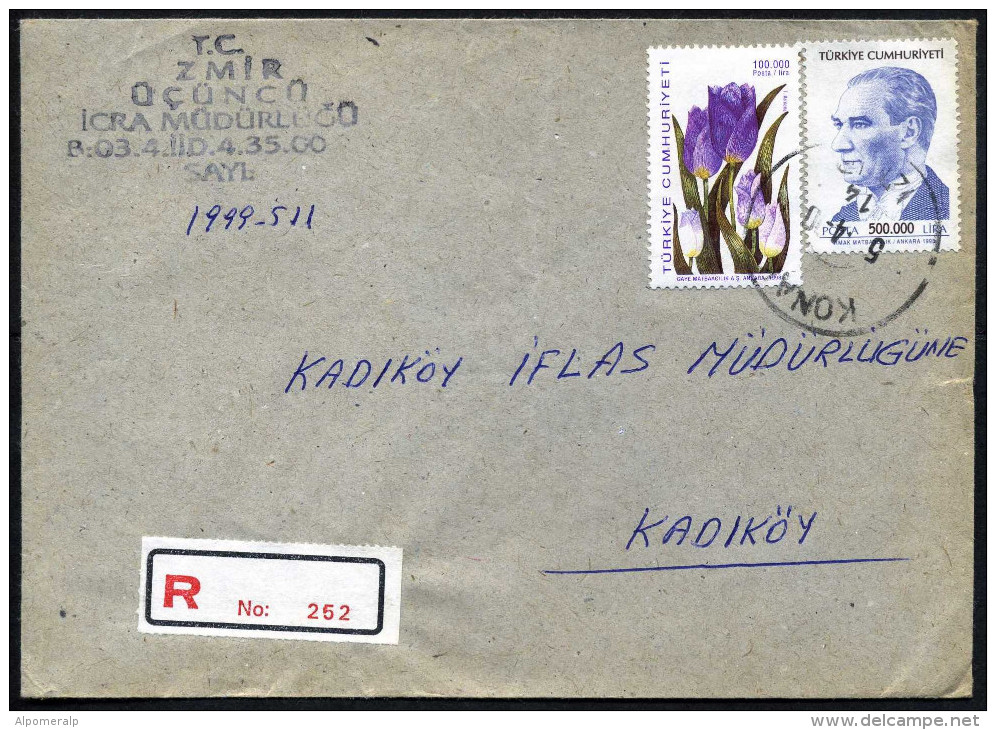 TURKEY, Michel 3146, 3158; 5 / 4 / 2000 Registered Konak Postmark, With Arrival Postmark - Cartas & Documentos