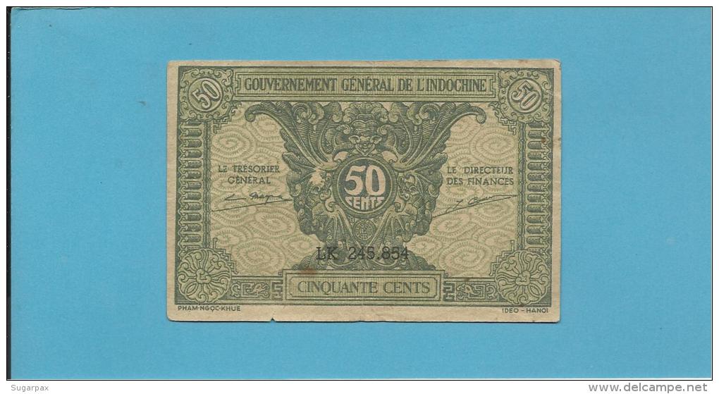 INDOCHINA - 50 CENTS - Sign. 14 ( 1942 ) - P 91.a -  Gouvernement Général De L' Indochine - 2 Scans - Indochine