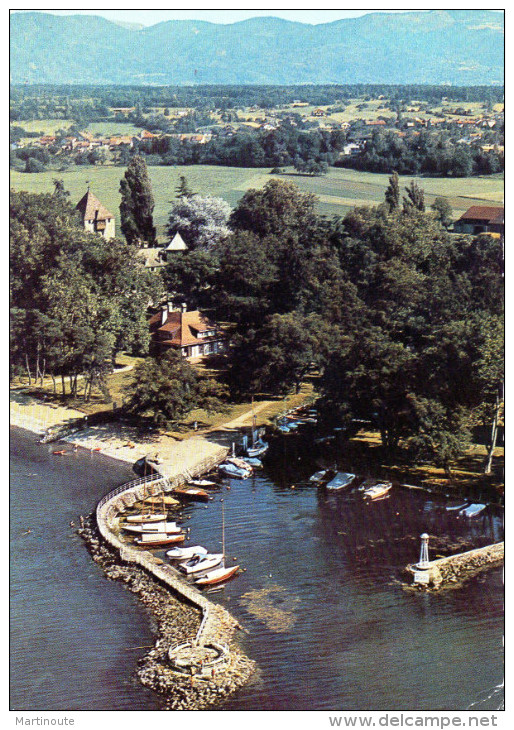 - CPSM  - 74 - SCIEZ - Hôtellerie Du Château De Coudrée, Le Port Et La Plage, Au Bord Du Léman - 687 - Sciez