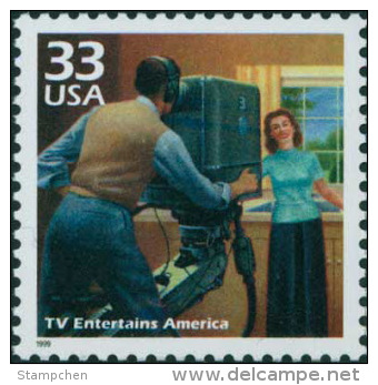 USA 1999 Celebrate The Century 1930's Stamp- TV Entertains America Sc#3186f Star Telecom - Telecom