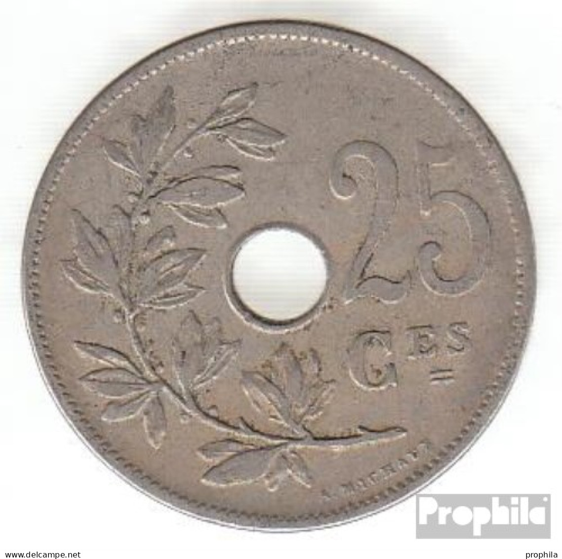 Belgien KM-Nr. : 62 1909 Sehr Schön Kupfer-Nickel Sehr Schön 1909 25 Centimes Gekröntes Monogramm - 25 Cent