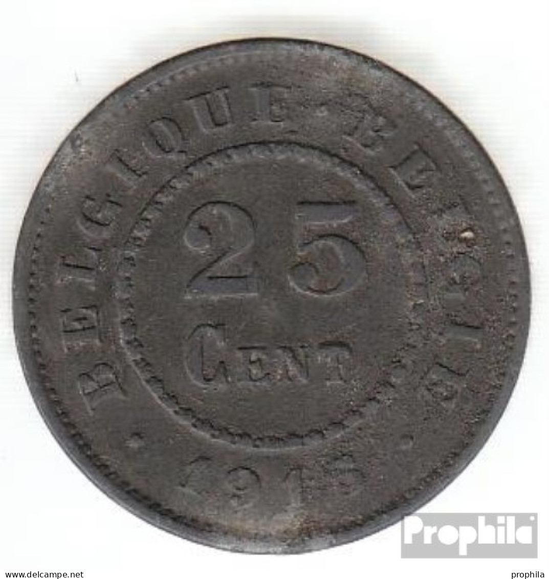 Belgien KM-Nr. : 82 1915 Sehr Schön Zink Sehr Schön 1915 25 Centimes Deutsche Besetzung I. W - 25 Cent