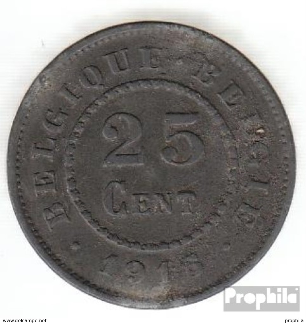 Belgien KM-Nr. : 82 1915 Vorzüglich Zink Vorzüglich 1915 25 Centimes Deutsche Besetzung I. W - 25 Cent