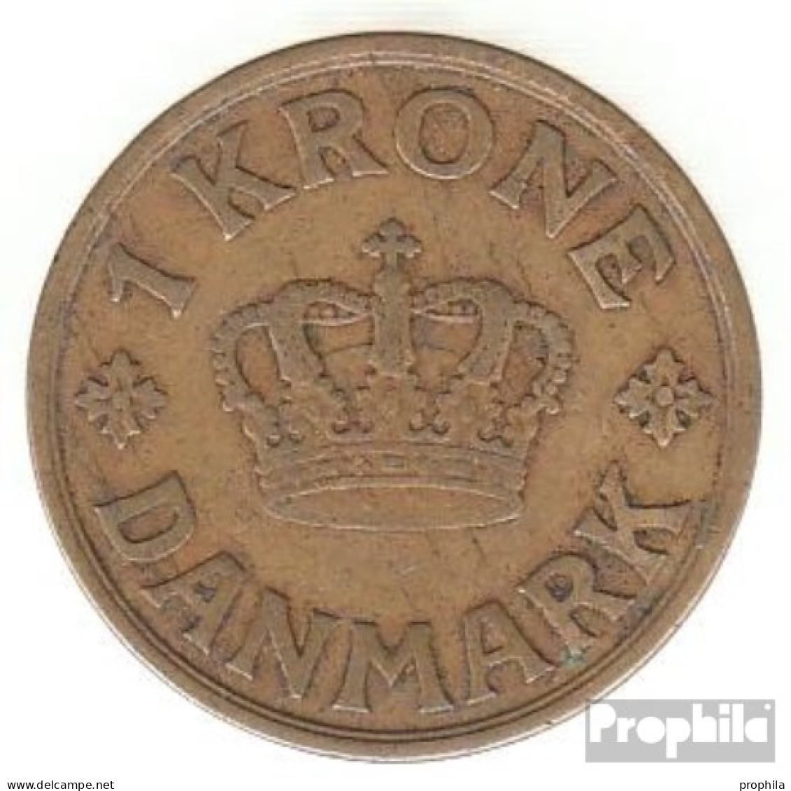 Dänemark KM-Nr. : 824 1926 Sehr Schön Aluminium-Bronze Sehr Schön 1926 1 Krone Gekröntes Monogramm - Dänemark