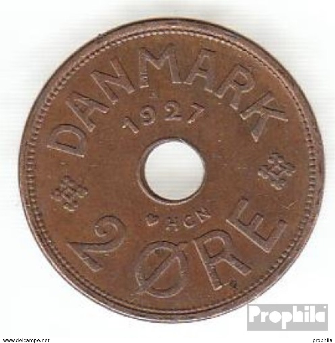 Dänemark KM-Nr. : 827 1927 HCN Sehr Schön Bronze Sehr Schön 1927 2 Öre Gekröntes Monogramm - Dänemark