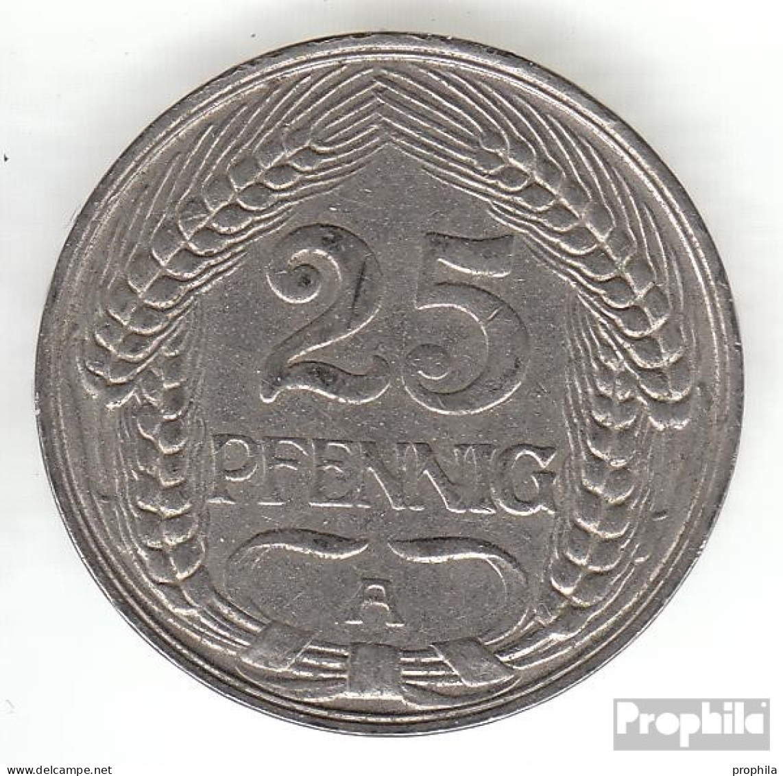 Deutsches Reich Jägernr: 18 1910 F Sehr Schön Nickel Sehr Schön 1910 25 Pfennig Reichsadler Im Jugendsti - 25 Pfennig