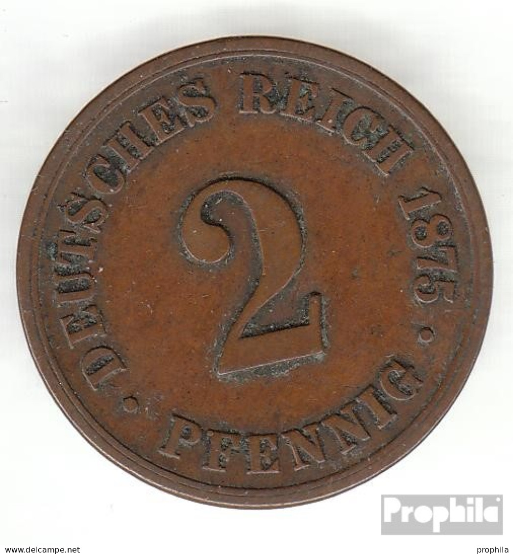 Deutsches Reich Jägernr: 2 1875 C Sehr Schön Bronze Sehr Schön 1875 2 Pfennig Kleiner Reichsadler - 2 Pfennig