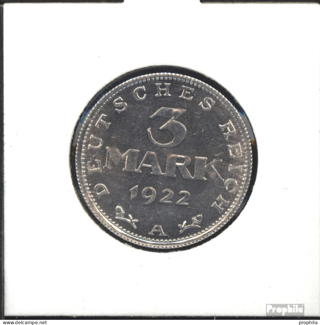 Deutsches Reich Jägernr: 303 1922 J Stgl./unzirkuliert Aluminium Stgl./unzirkuliert 1922 3 Mark Reichsadler Mit Umschri - 3 Mark & 3 Reichsmark