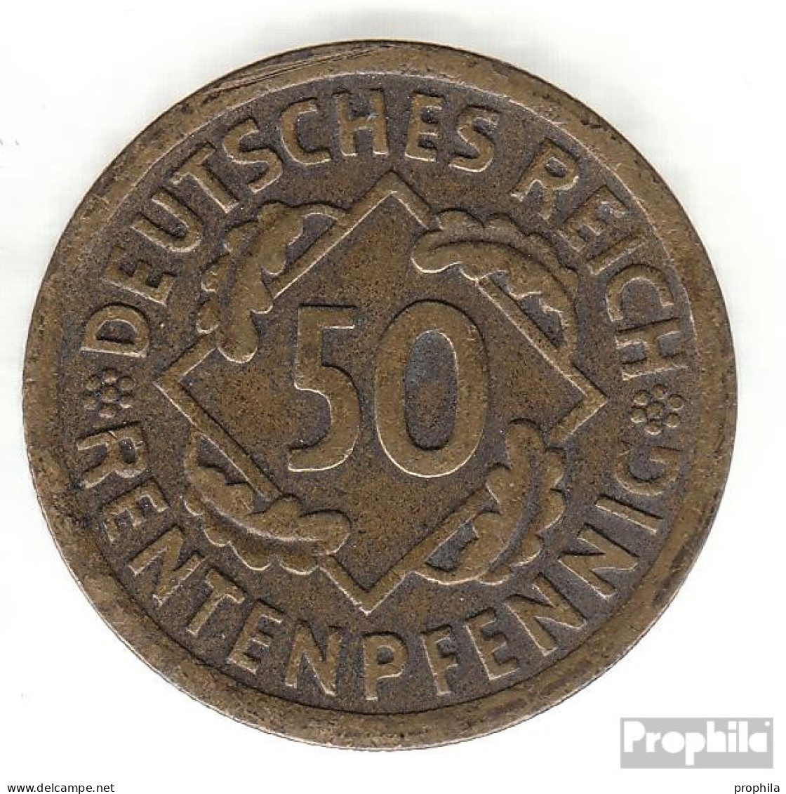 Deutsches Reich Jägernr: 310 1924 J Sehr Schön Aluminium-Bronze Sehr Schön 1924 50 Rentenpfennig Ähren - 50 Rentenpfennig & 50 Reichspfennig