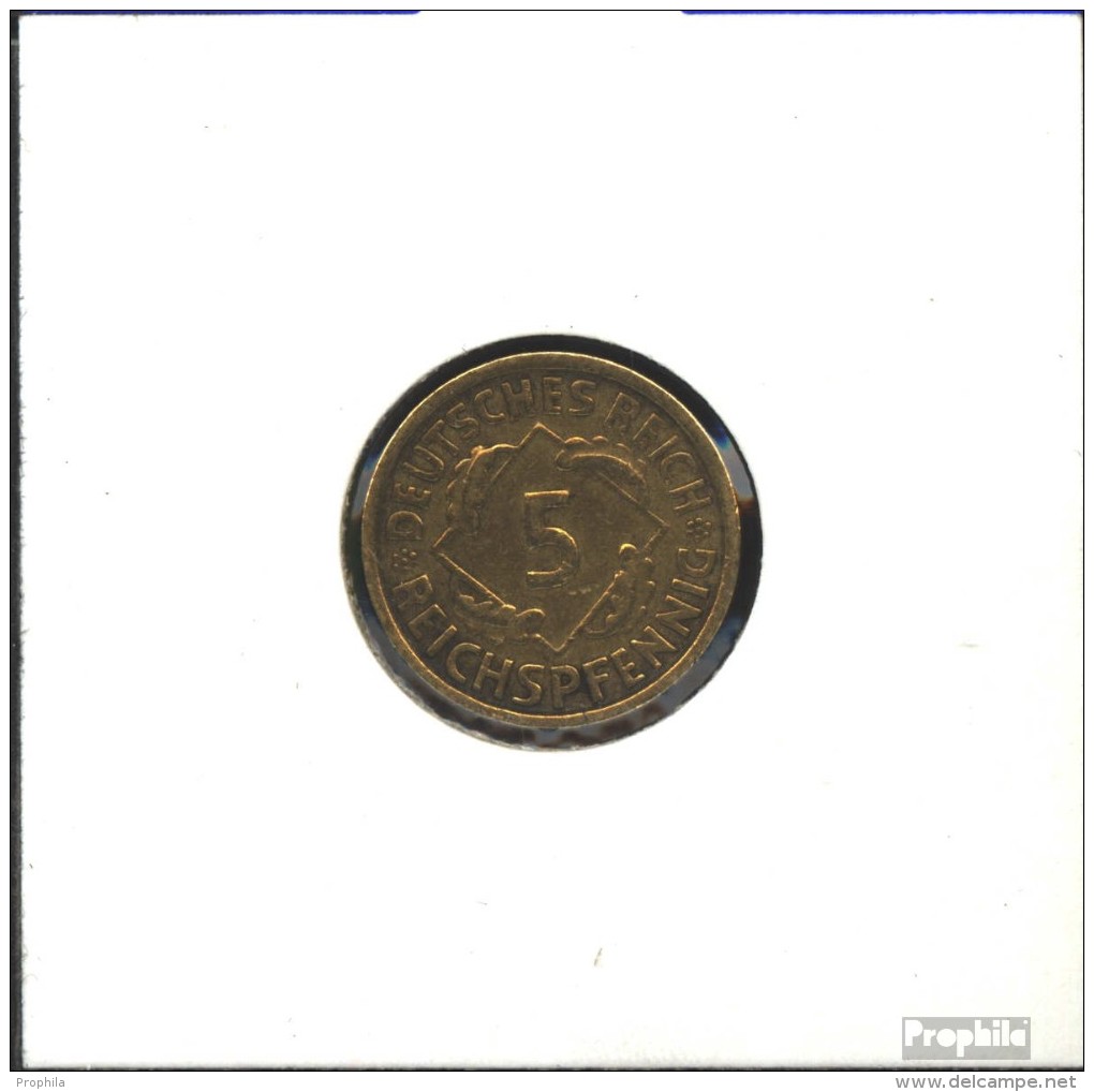 Deutsches Reich Jägernr: 316 1924 D Sehr Schön Aluminium-Bronze Sehr Schön 1924 5 Reichspfennig Ähren - 5 Rentenpfennig & 5 Reichspfennig