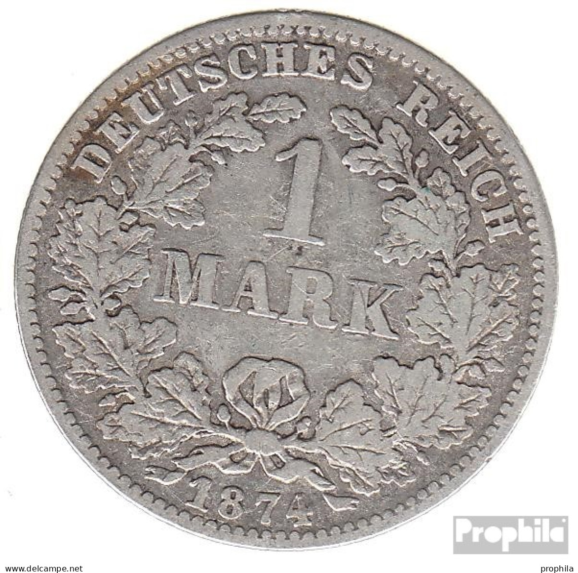 Deutsches Reich Jägernr: 9 1874 C Sehr Schön Silber Sehr Schön 1874 1 Mark Kleiner Reichsadler - 1 Mark