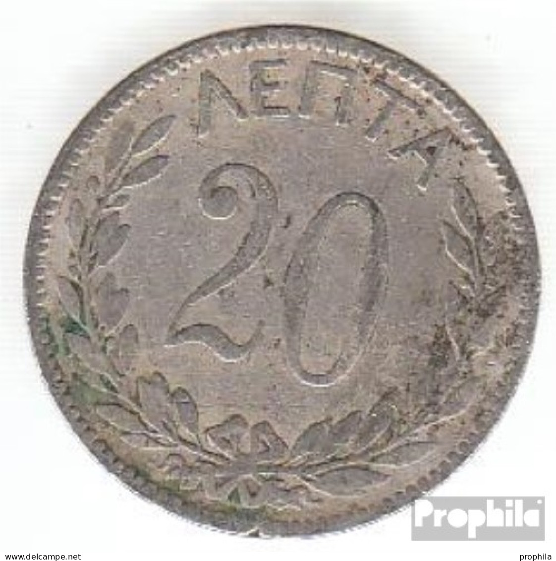 Griechenland KM-Nr. : 57 1894 Sehr Schön Kupfer-Nickel Sehr Schön 1894 20 Lepta Krone - Griechenland