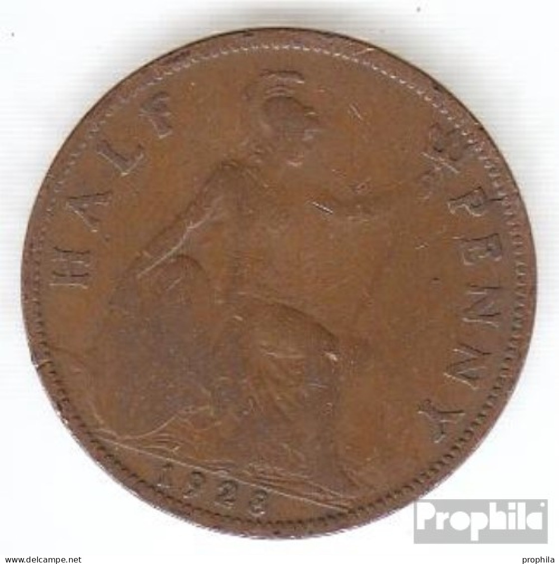 Großbritannien KM-Nr. : 837 1928 Sehr Schön Bronze Sehr Schön 1928 1/2 Penny George V. - C. 1/2 Penny