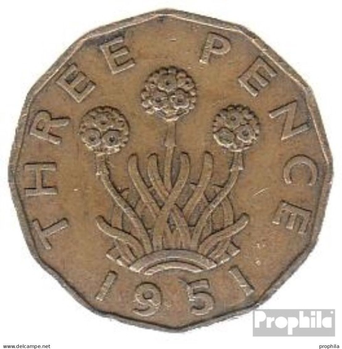 Großbritannien KM-Nr. : 873 1950 Sehr Schön Nickel-Messing Sehr Schön 1950 3 Pence George VI. - F. 3 Pence
