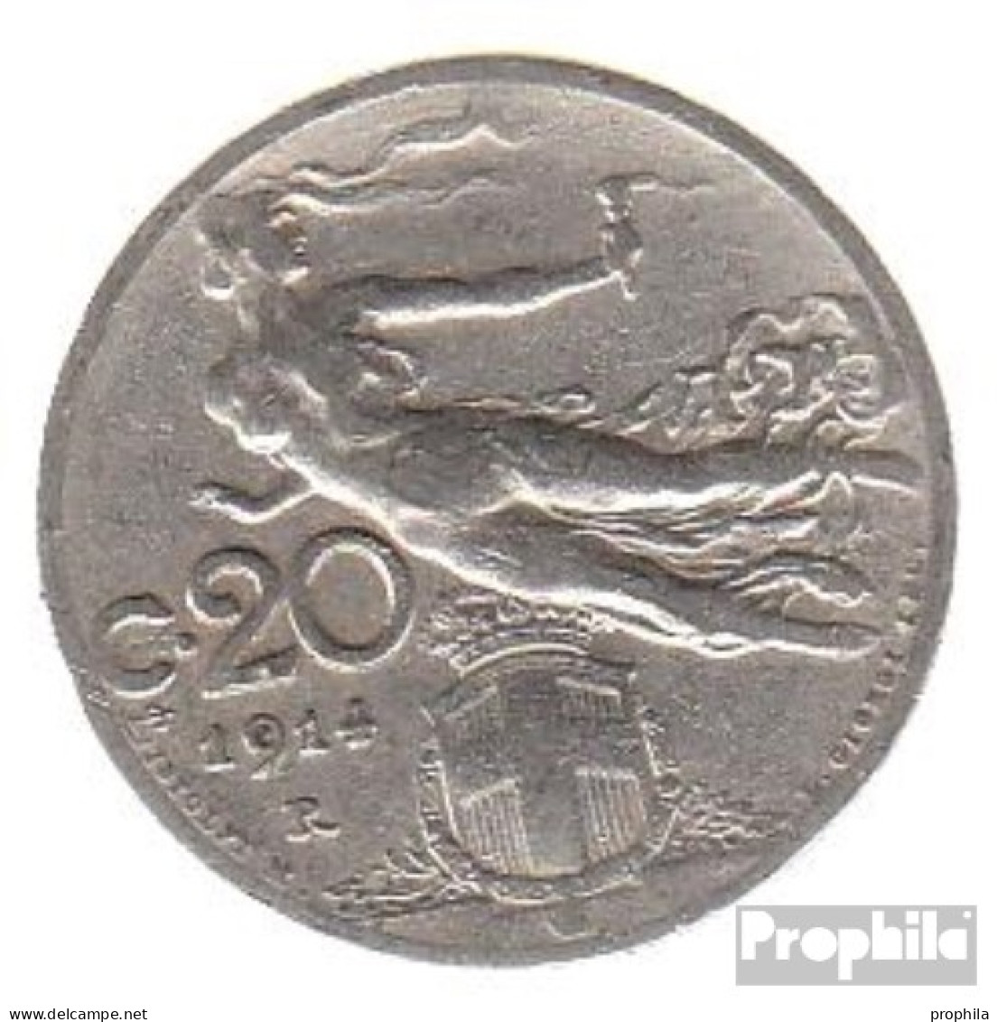 Italien KM-Nr. : 44 1911 Sehr Schön Nickel Sehr Schön 1911 20 Centesimi Kopf Mit Weizenähre - 1900-1946 : Victor Emmanuel III & Umberto II