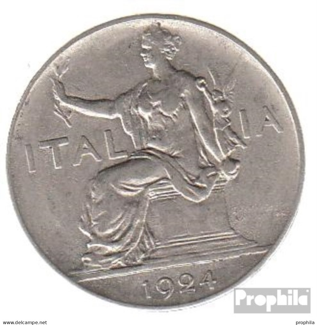 Italien KM-Nr. : 62 1923 Sehr Schön Nickel Sehr Schön 1923 1 Lira Sitzende Frau - 1900-1946 : Victor Emmanuel III & Umberto II