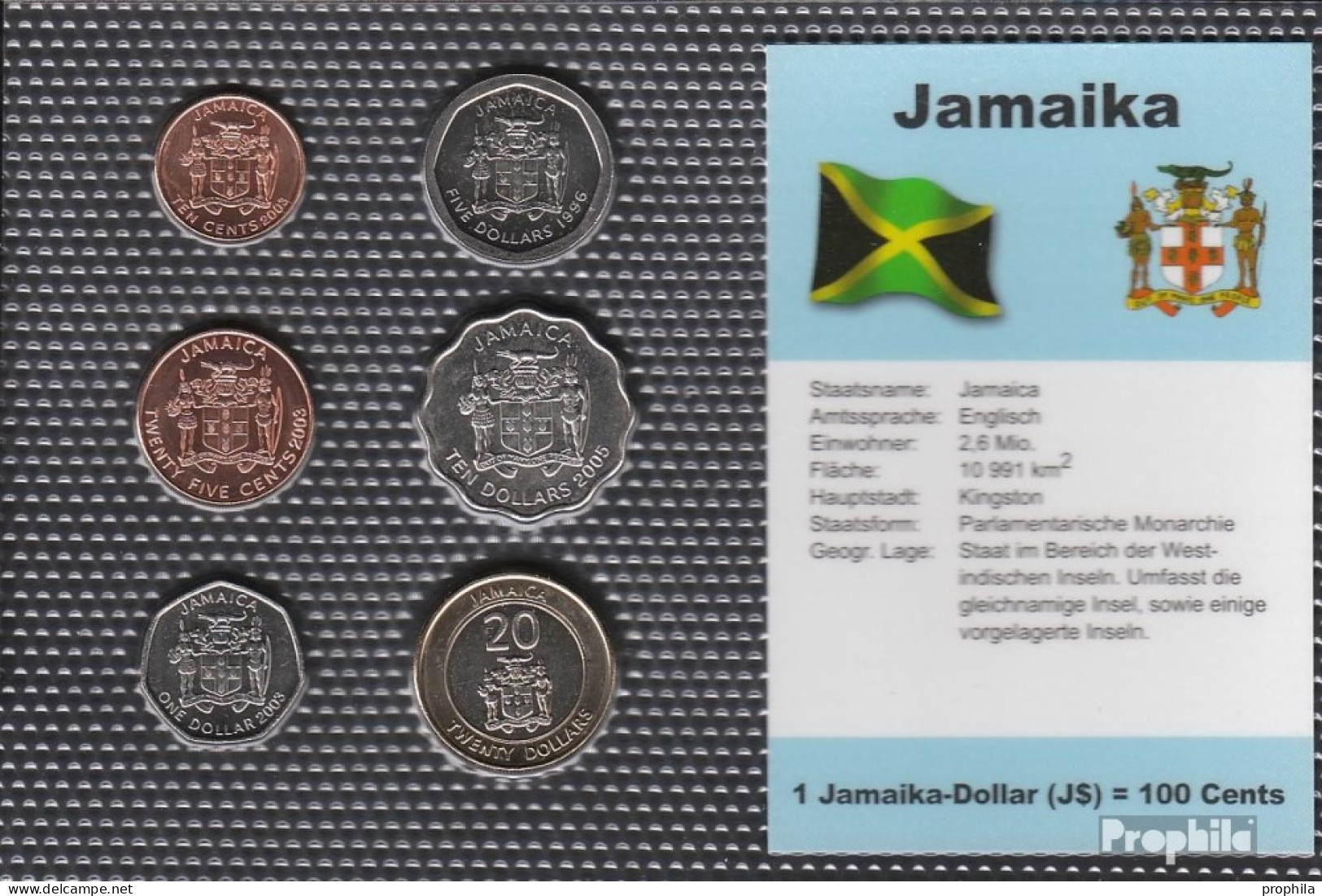 Jamaica Stgl./unzirkuliert Kursmünzen Stgl./unzirkuliert 1995-2000 10 Cents Bis 20 Dollar - Jamaique