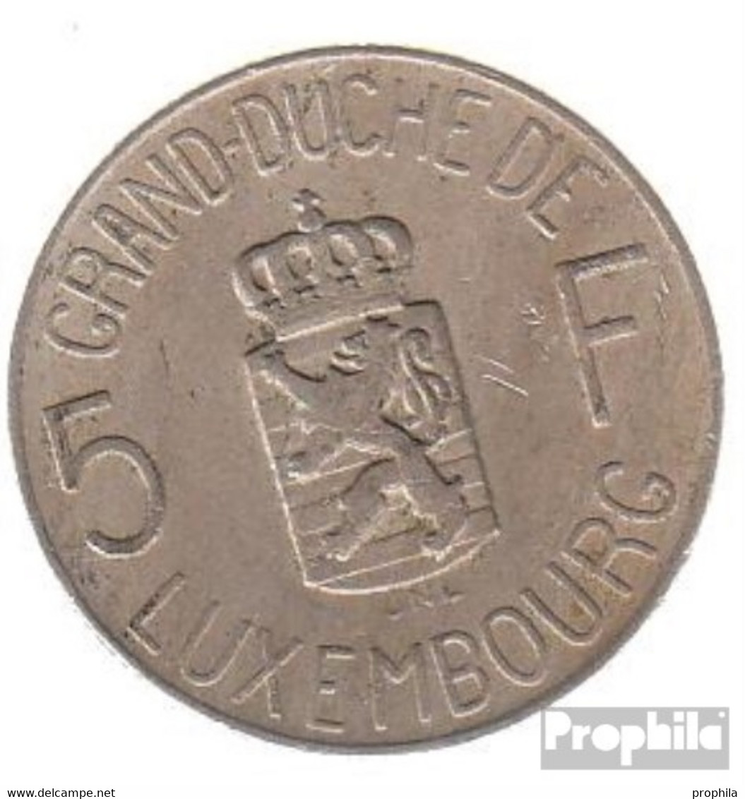 Luxemburg KM-Nr. : 51 1962 Vorzüglich Kupfer-Nickel Vorzüglich 1962 5 Francs Charlotte - Luxemburg