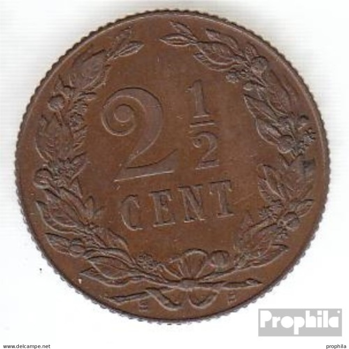 Niederlande KM-Nr. : 134 1906 Sehr Schön Bronze Sehr Schön 1906 2-1/2 Cent Gekrönter Löwe - 2.5 Centavos