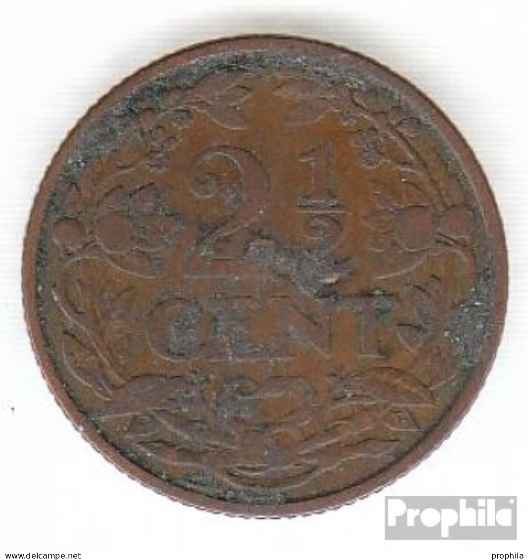 Niederlande KM-Nr. : 150 1913 Sehr Schön Bronze Sehr Schön 1913 2-1/2 Cent Gekrönter Löwe - 2.5 Cent