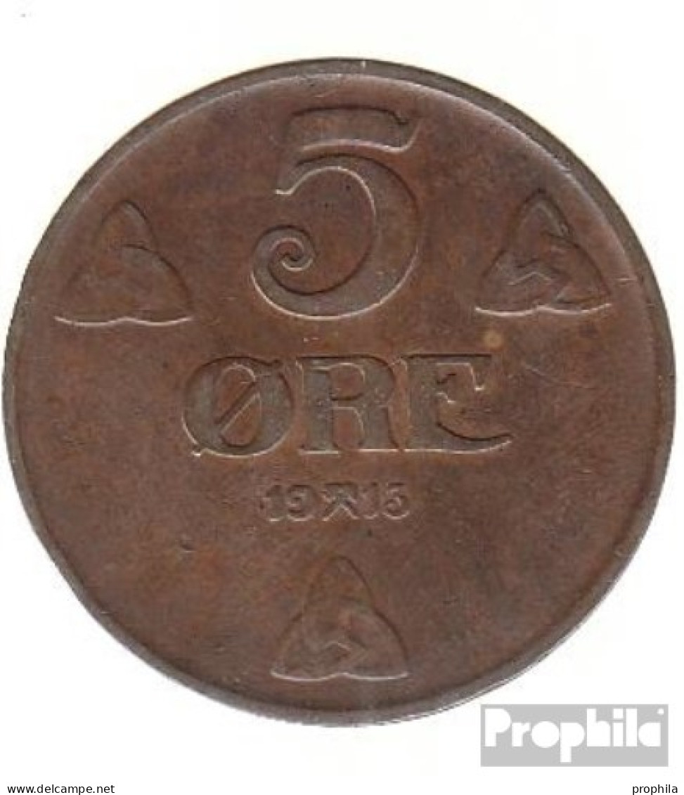 Norwegen KM-Nr. : 368 1921 Sehr Schön Bronze Sehr Schön 1921 5 Öre Gekröntes Monogramm - Norwegen