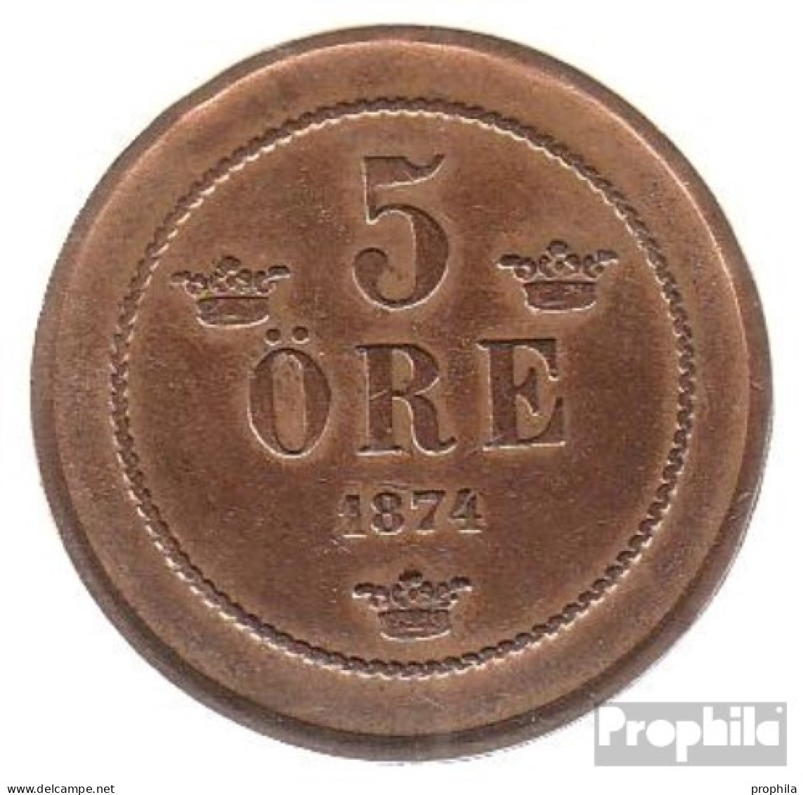 Schweden KM-Nr. : 736 1886 Sehr Schön Bronze Sehr Schön 1886 5 Öre Gekröntes Monogramm - Schweden