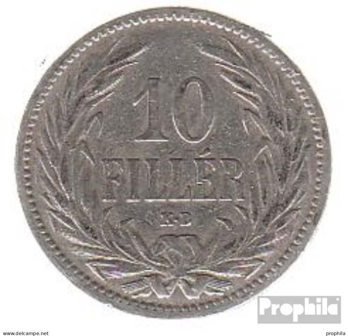 Ungarn KM-Nr. : 482 1908 Sehr Schön Nickel Sehr Schön 1908 10 Filler Krone - Hungría