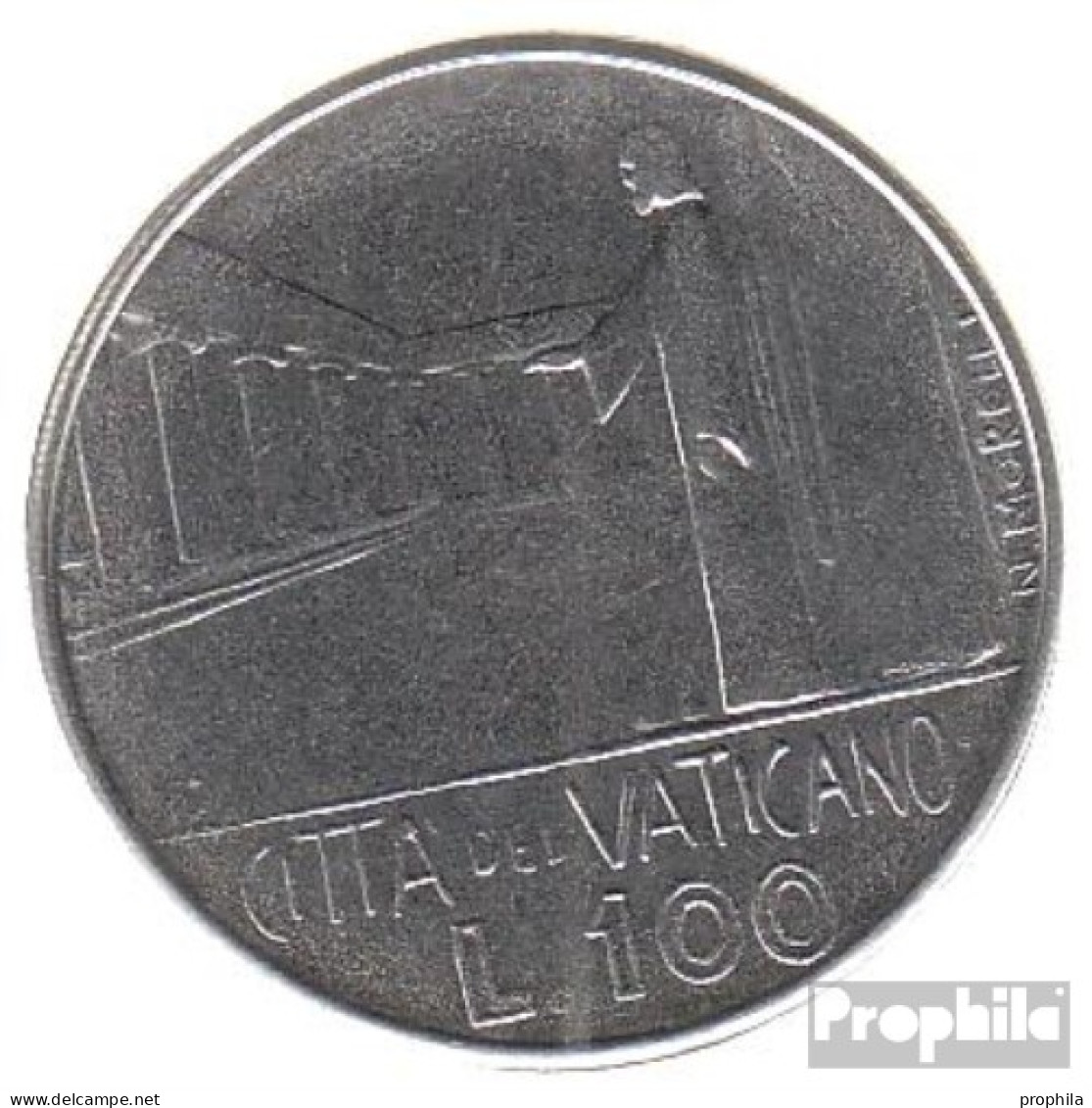 Vatikanstadt KM-Nr. : 137 1978 Stgl./unzirkuliert Stahl Stgl./unzirkuliert 1978 100 Lire Gekröntes Wappen - Vatican