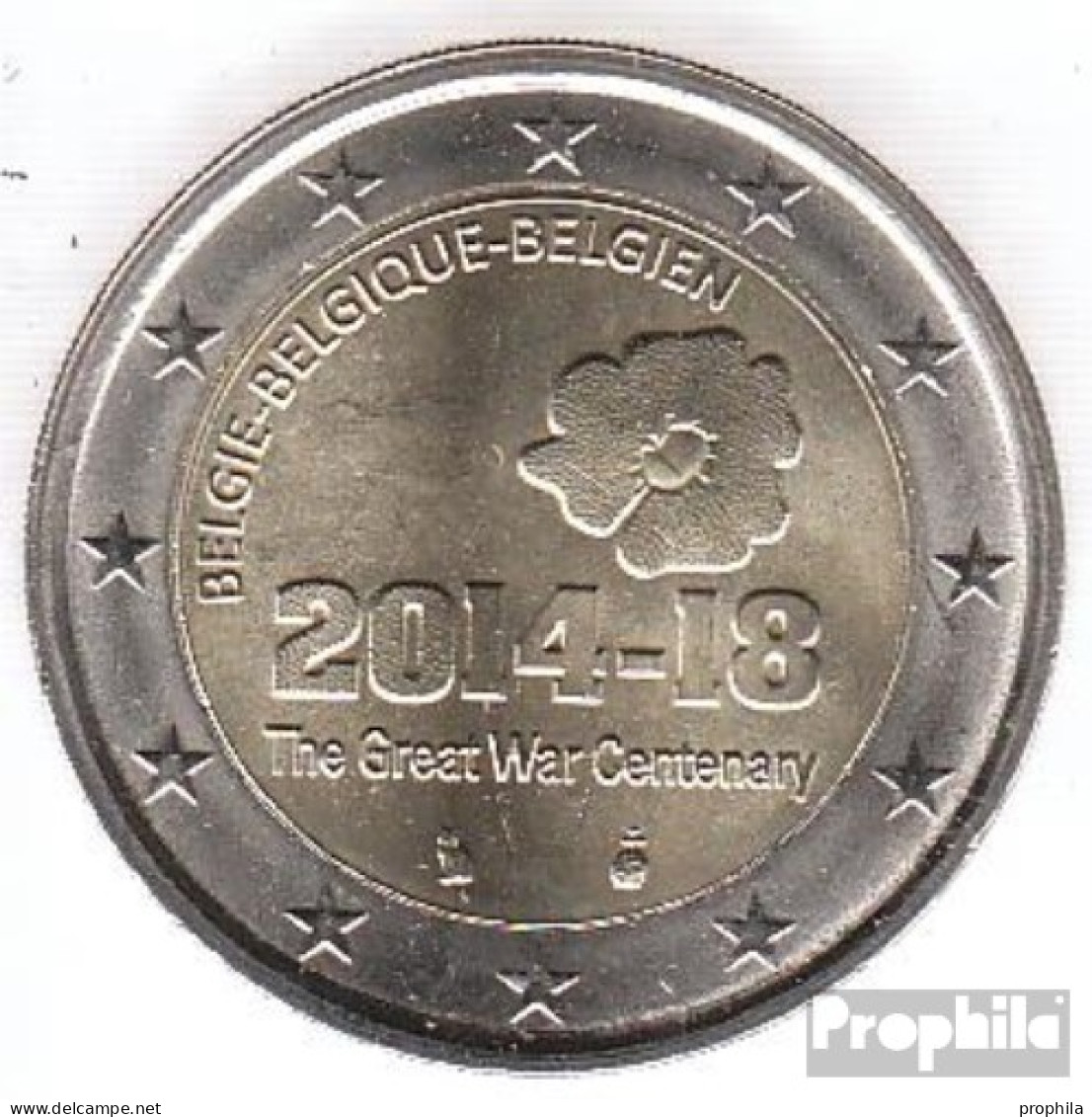 Belgien 2014 Stgl./unzirkuliert Auflage: 1,75 Mio. Stgl./unzirkuliert 2014 2 Euro 100 J. Beginn 1. Weltkrieg - Belgio