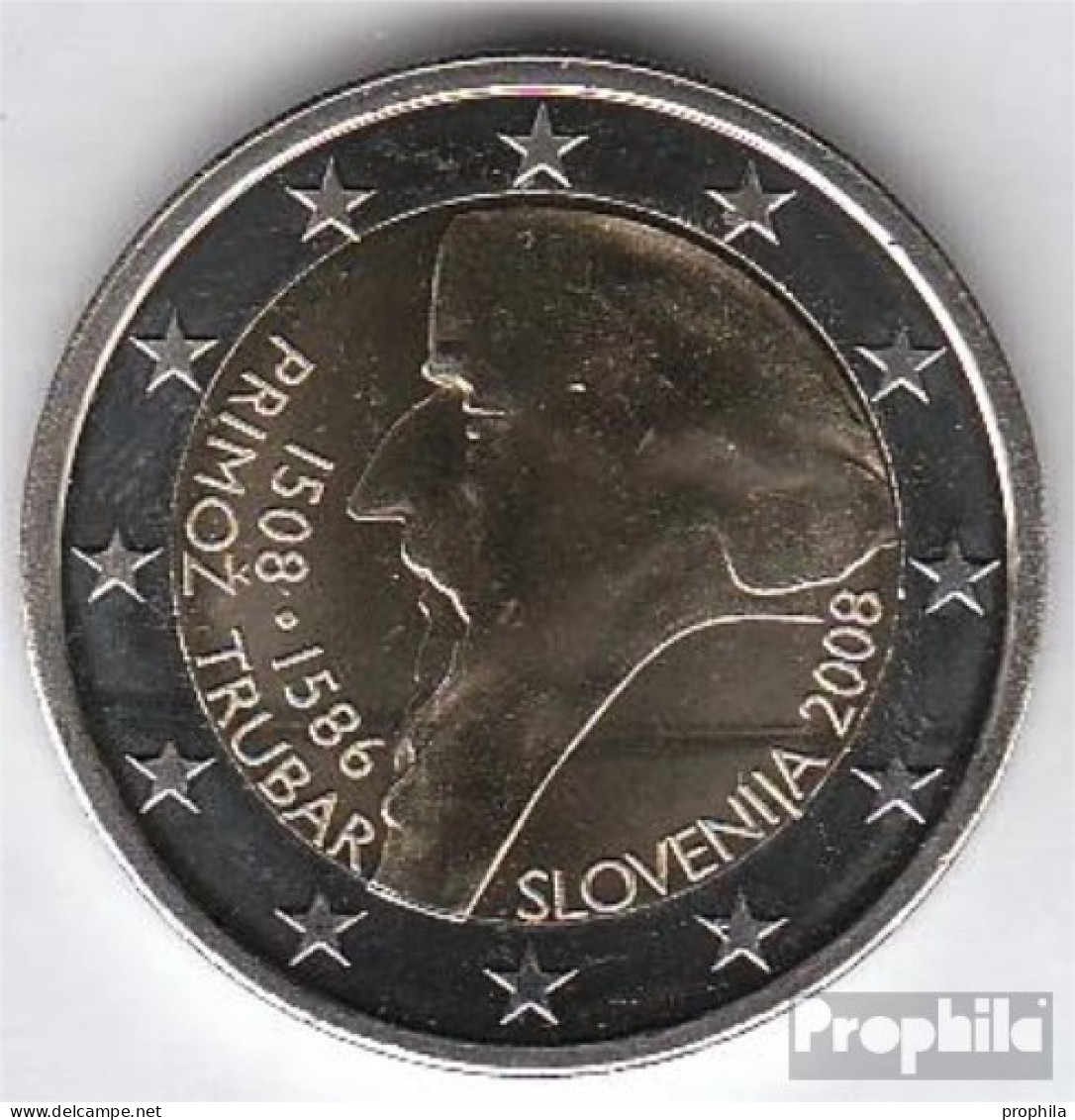 Slowenien 2008 Stgl./unzirkuliert Stgl./unzirkuliert 2008 2 EURO Primoz Trubar - Slovenië