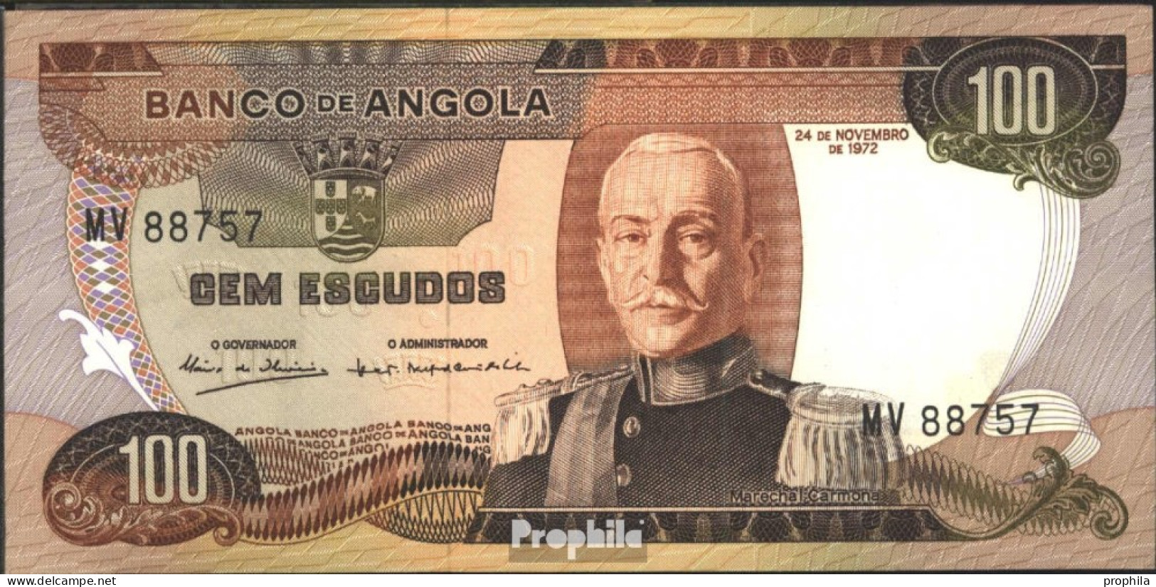 Angola Pick-Nr: 101 Bankfrisch 1972 100 Escudos - Angola