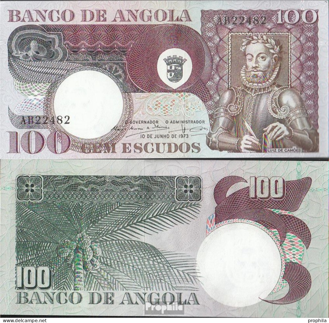 Angola Pick-Nr: 106 Bankfrisch 1973 100 Escudos - Angola