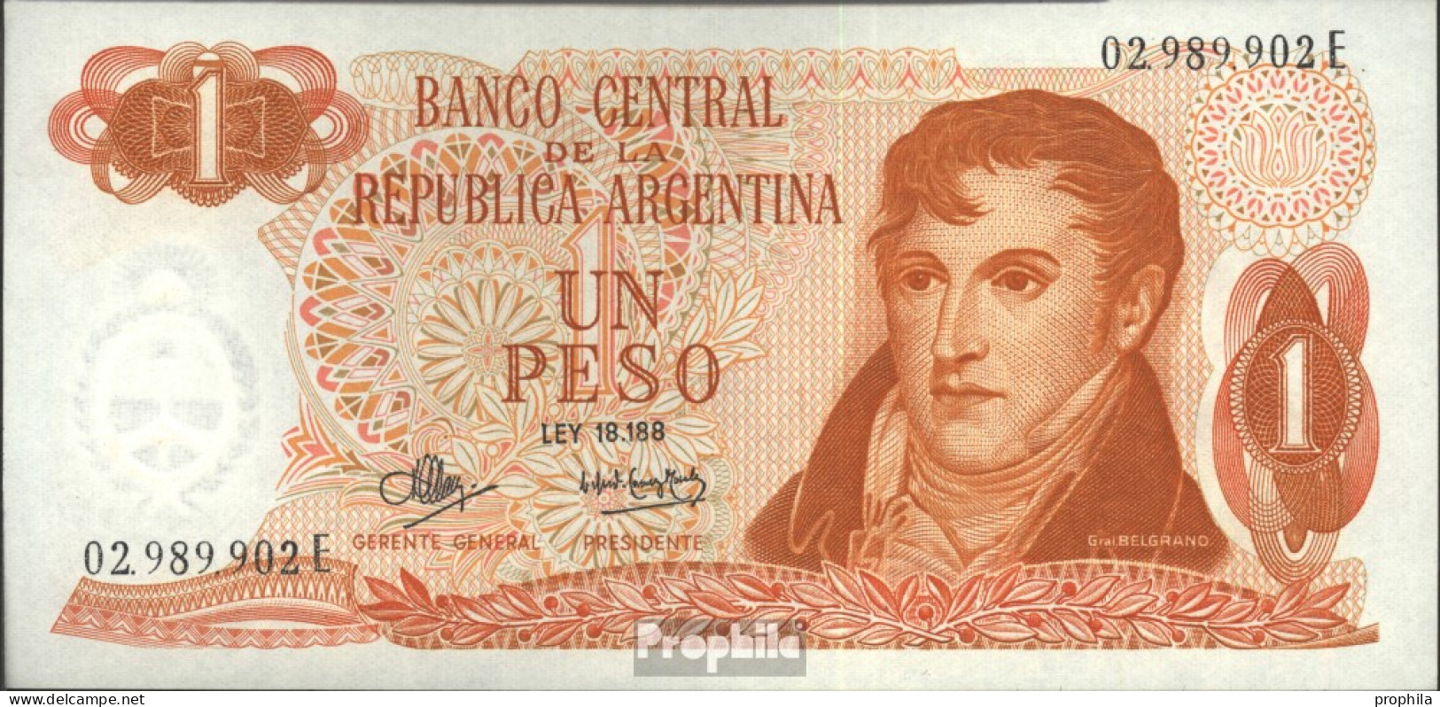 Argentinien Pick-Nr: 287 Bankfrisch 1970 1 Pesos - Argentine