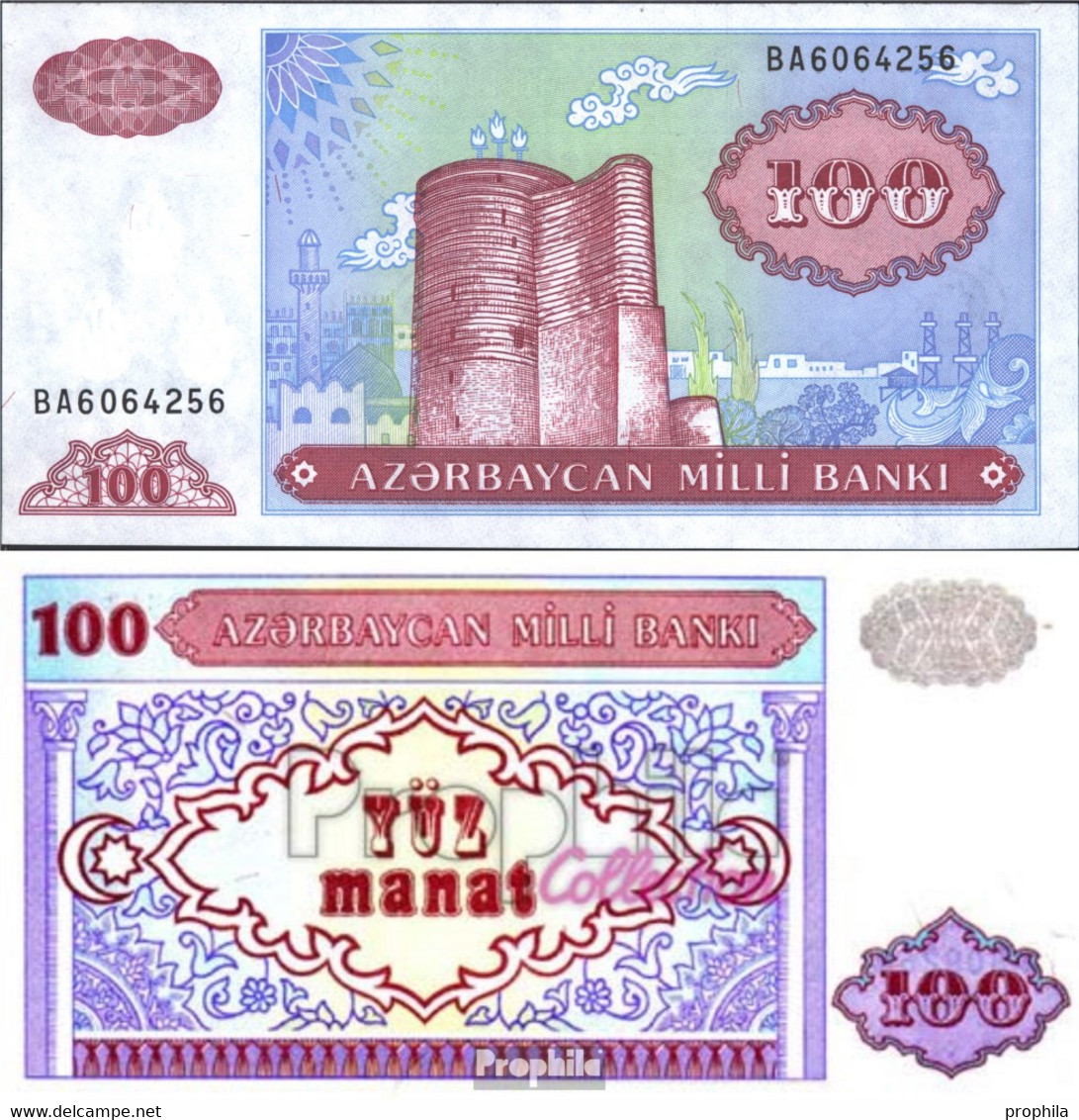 Aserbaidschan Pick-Nr: 18b Bankfrisch 1993 100 Manats - Aserbaidschan